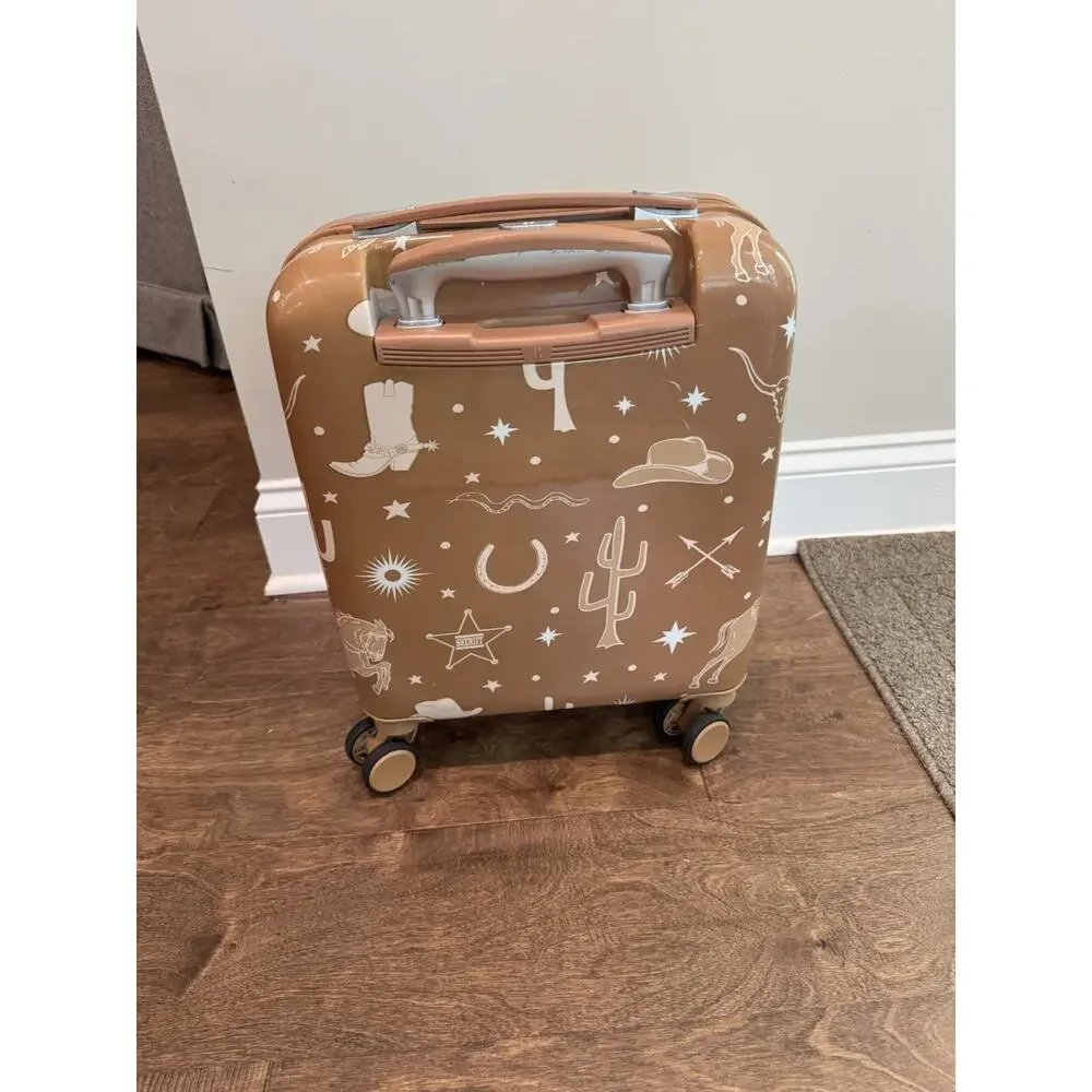 Metalik Western Cowboy print hard-sided carry-on from the brand it luggage RARE